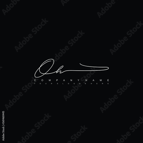 OH initials signature logo. Handwriting logo vector templates. Hand drawn Calligraphy lettering Vector illustration.