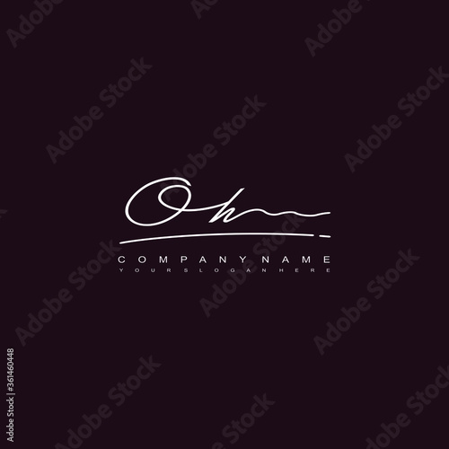 OH initials signature logo. Handwriting logo vector templates. Hand drawn Calligraphy lettering Vector illustration.