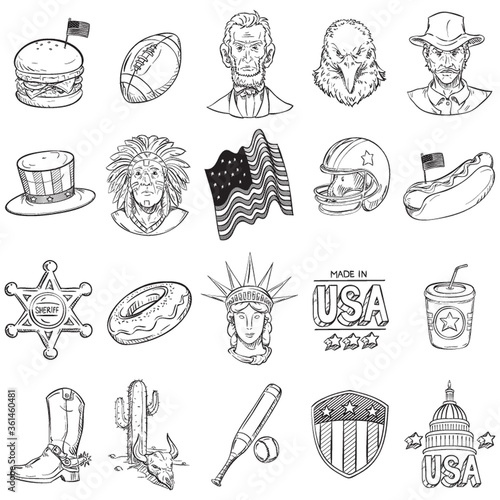 Collection of america icons