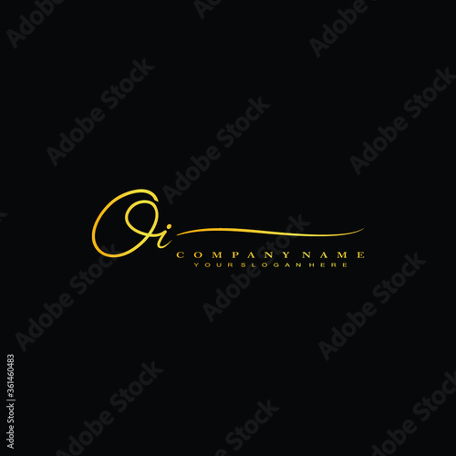 OI initials signature logo. Handwriting logo vector templates. Hand drawn Calligraphy lettering Vector illustration.