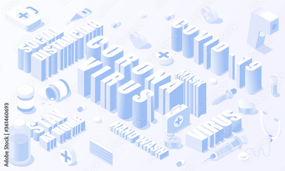 Fototapeta premium Corona virus Medical tool icon isometric background vector design