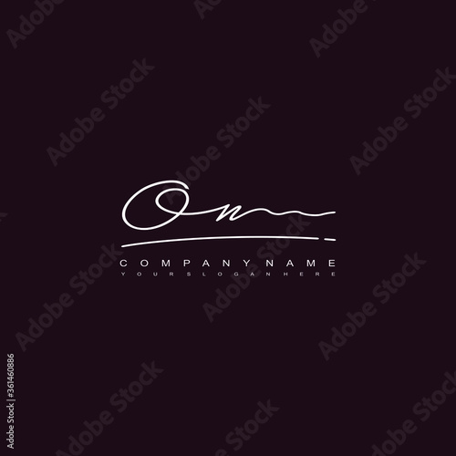 ON initials signature logo. Handwriting logo vector templates. Hand drawn Calligraphy lettering Vector illustration.