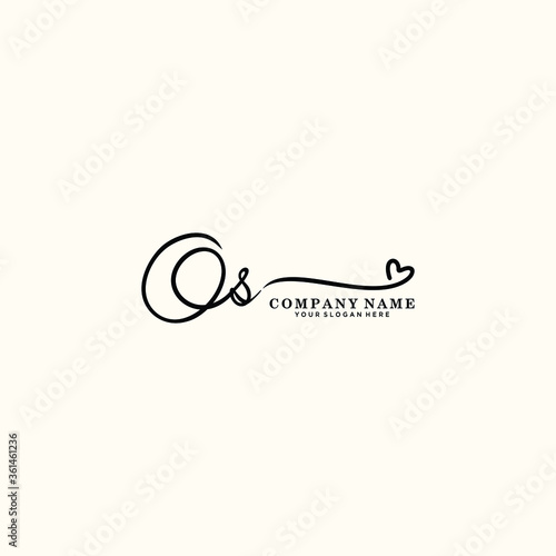 OS initials signature logo. Handwriting logo vector templates. Hand drawn Calligraphy lettering Vector illustration.