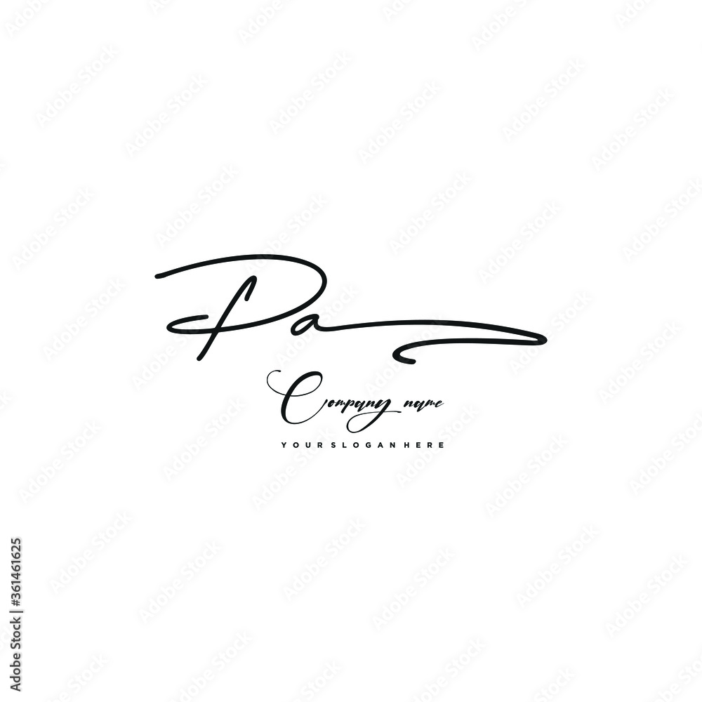 PA initials signature logo. Handwriting logo vector templates. Hand drawn Calligraphy lettering Vector illustration. PA initials signature logo. Handwriting logo vector templates. Hand drawn Calligraphy lettering Vector illustration.