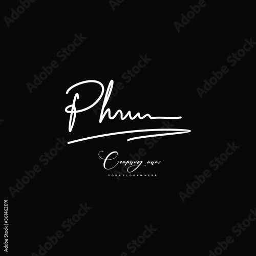 PH initials signature logo. Handwriting logo vector templates. Hand drawn Calligraphy lettering Vector illustration.