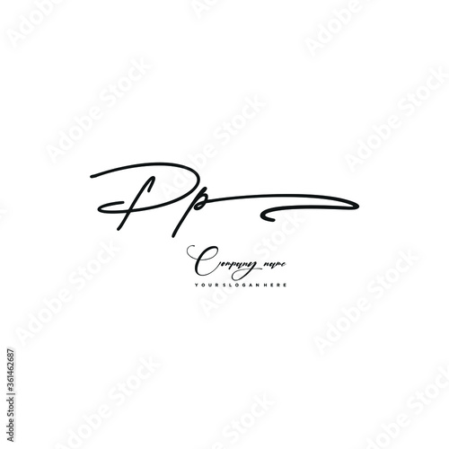 PP initials signature logo. Handwriting logo vector templates. Hand drawn Calligraphy lettering Vector illustration.