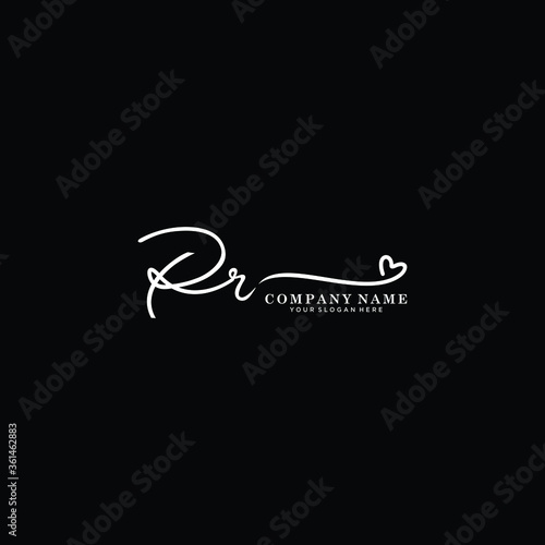 PR initials signature logo. Handwriting logo vector templates. Hand drawn Calligraphy lettering Vector illustration.