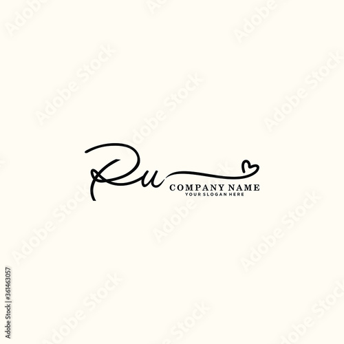 PU initials signature logo. Handwriting logo vector templates. Hand drawn Calligraphy lettering Vector illustration.