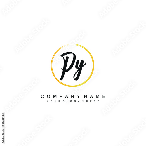 PY initials signature logo. Handwriting logo vector templates. Hand drawn Calligraphy lettering Vector illustration.