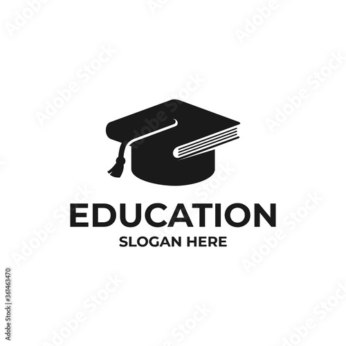 hat book logo concept, education, school design template