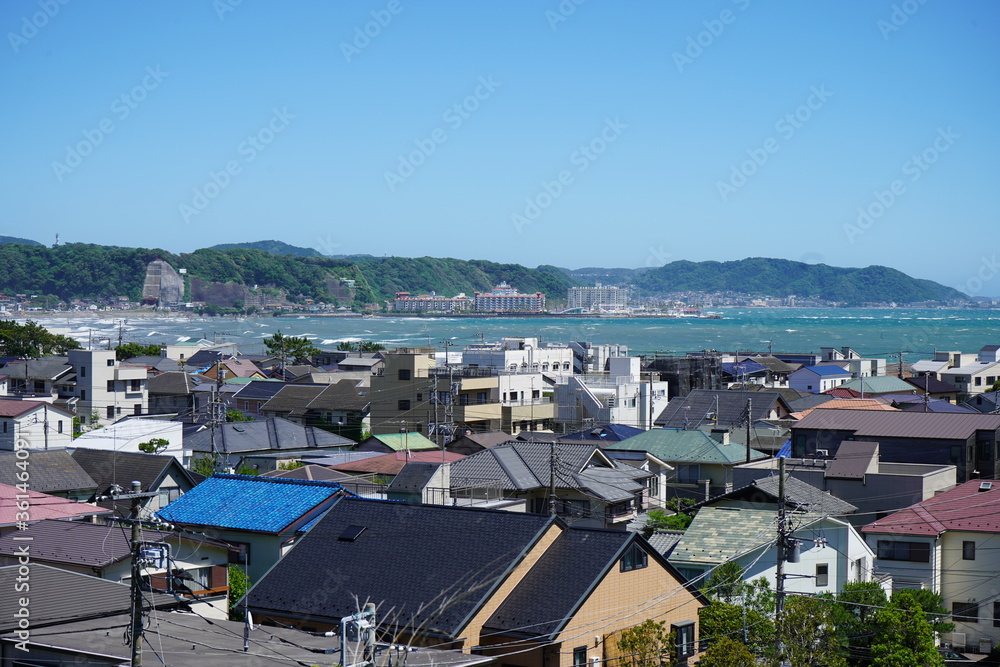 海辺の町　眺め　海　鎌倉