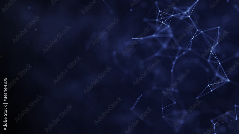 Blue technology particle line background Blue technology particle line background