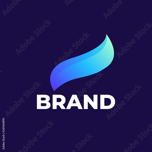 abstract tail / fire logo concept vector illustration with blue energy color for company / brand identity.