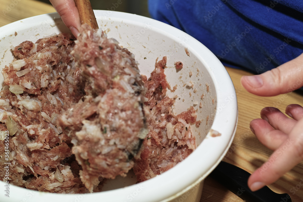 Preparing stuffed cabbage, Polish cuisine specialty. Preparing stuffed cabbage, Polish cuisine specialty.