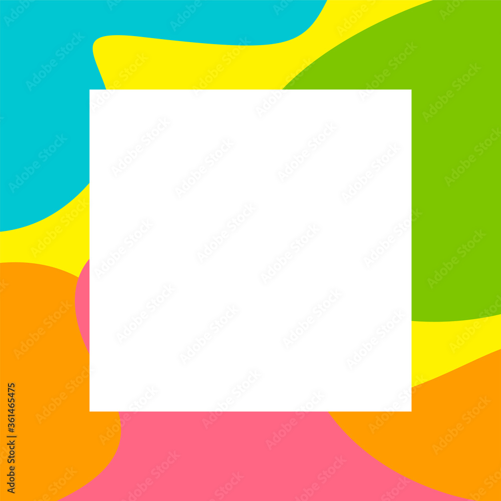 square white on pastel soft multicolour for banner background, blob free shape multicolored for brochure, colorful blob shape for banner, multicolored blob shape for poster, blob free shape colorful