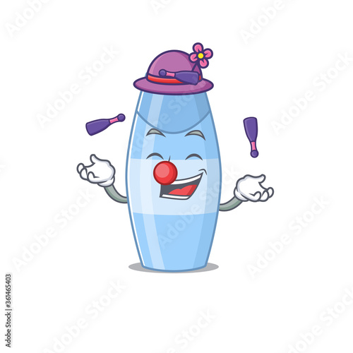 A shampoo cartoon design style love playing juggling
