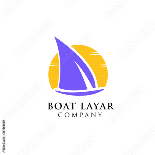 Simple Sailboat dhow ship logo design inspiration