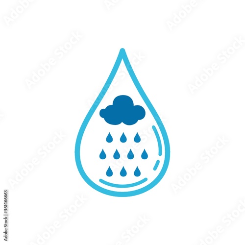 Water with rain cloud