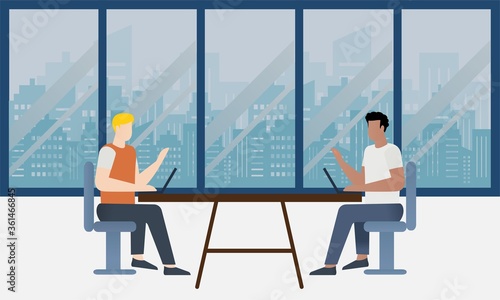New normal at the offices in the era of social distancing Free Vector
Illustrations 