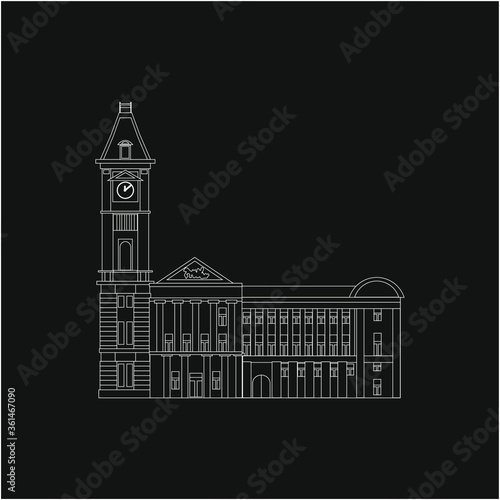 Birmingham Museum in England. illustration for web and mobile design.