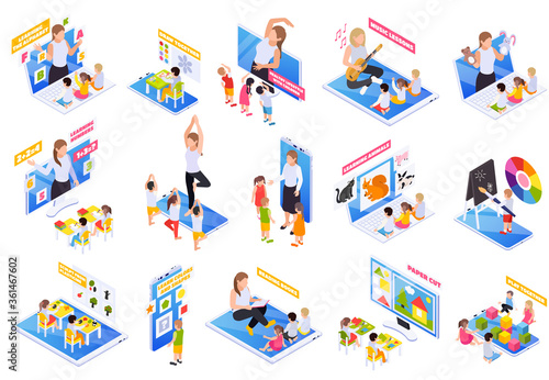 Kindergarten Online Isometric Set