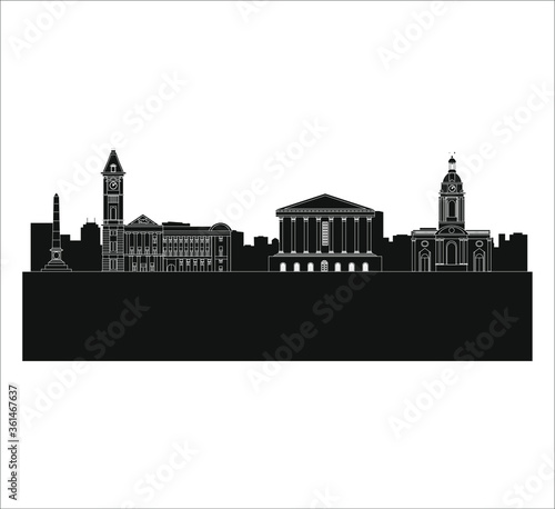 Obraz na płótnie Birmingham city skyline in England. illustration for web and mobile design. w salonie