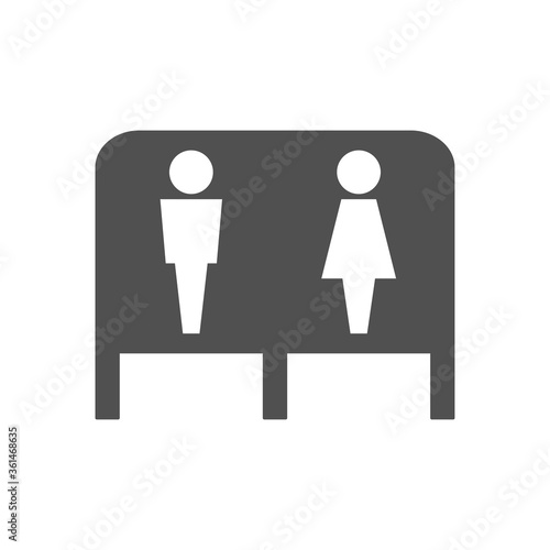 Beach cabins for changing icon in flat style.Vector illustration.