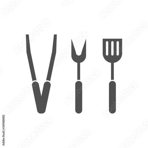 Set for barbecue icon in flat style.Vector illustration.