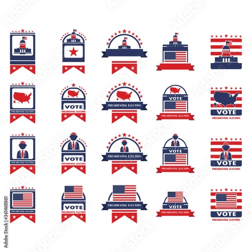 Set of presidential election labels