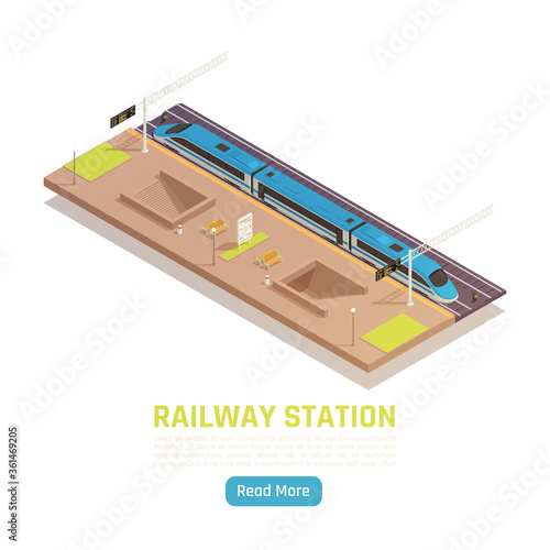 Train Station Isometric Background