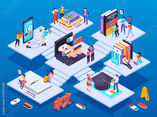 Language Center Isometric Concept