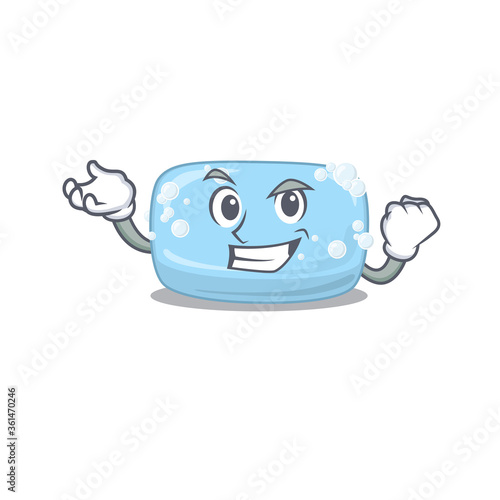 A caricature design concept of soap with happy face