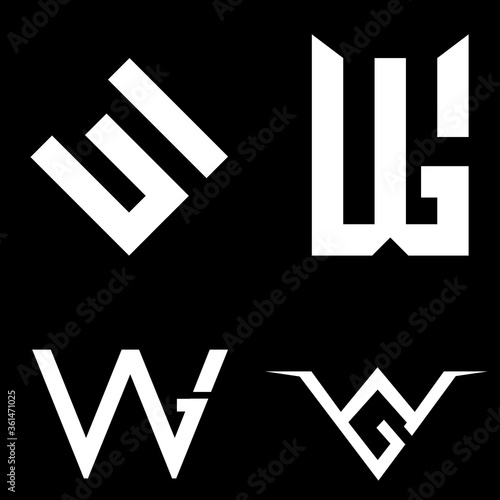 W and G letter based set vector symbol
for commercial use