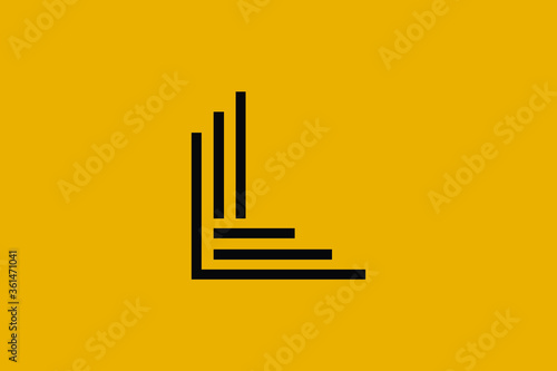 Minimal elegant monogram art logo. Outstanding professional trendy awesome artistic L LL initial based Alphabet icon logo. Premium Business logo White color on black background