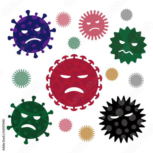 コロナウイルスの漫画風イメージイラスト