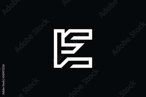 Minimal elegant monogram art logo. Outstanding professional trendy awesome artistic LE EL initial based Alphabet icon logo. Premium Business logo White color on black background