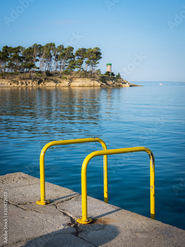 Bathing ladder on the island of rab in croatia