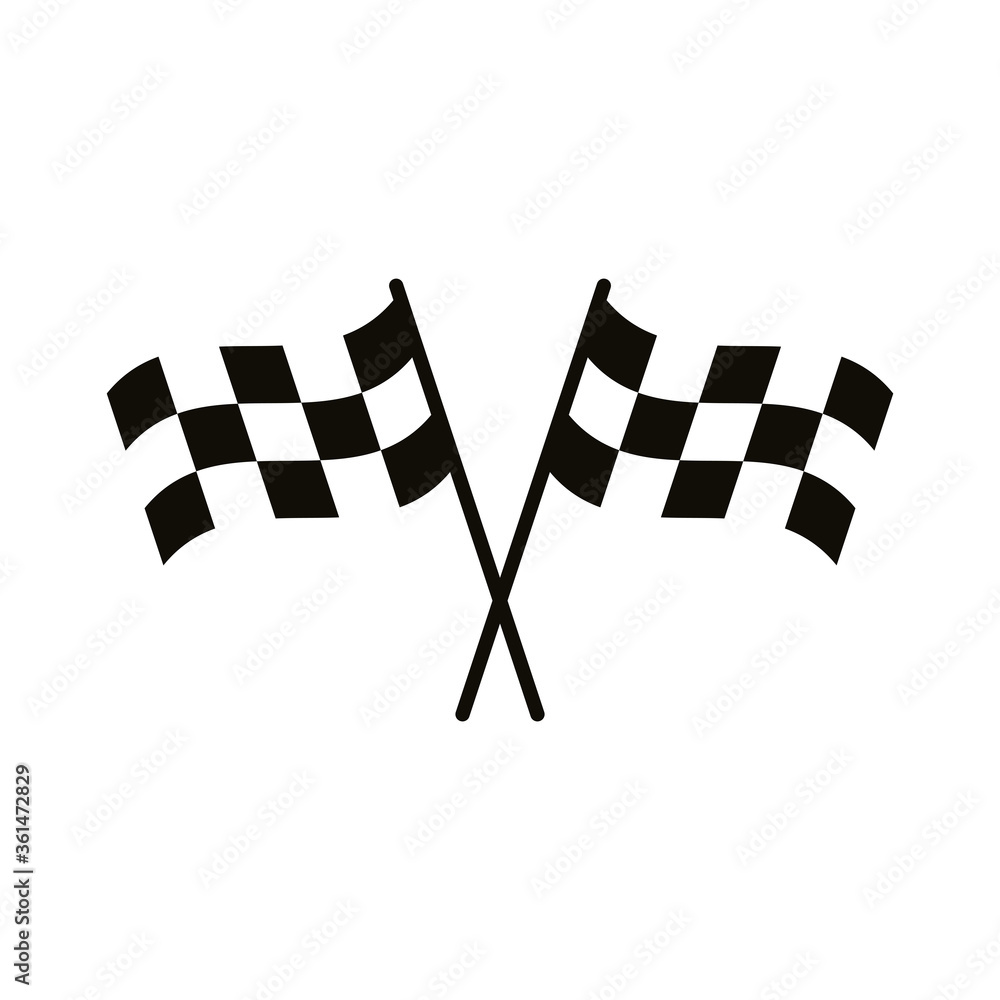 Fototapeta premium finish checkered flag silhouette style icon