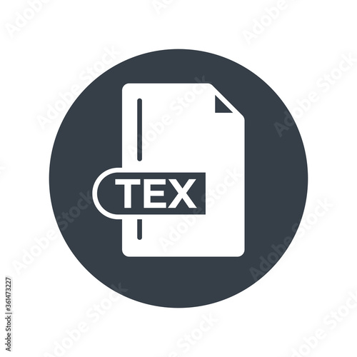 TEX File Format Icon. TEX extension filled icon.