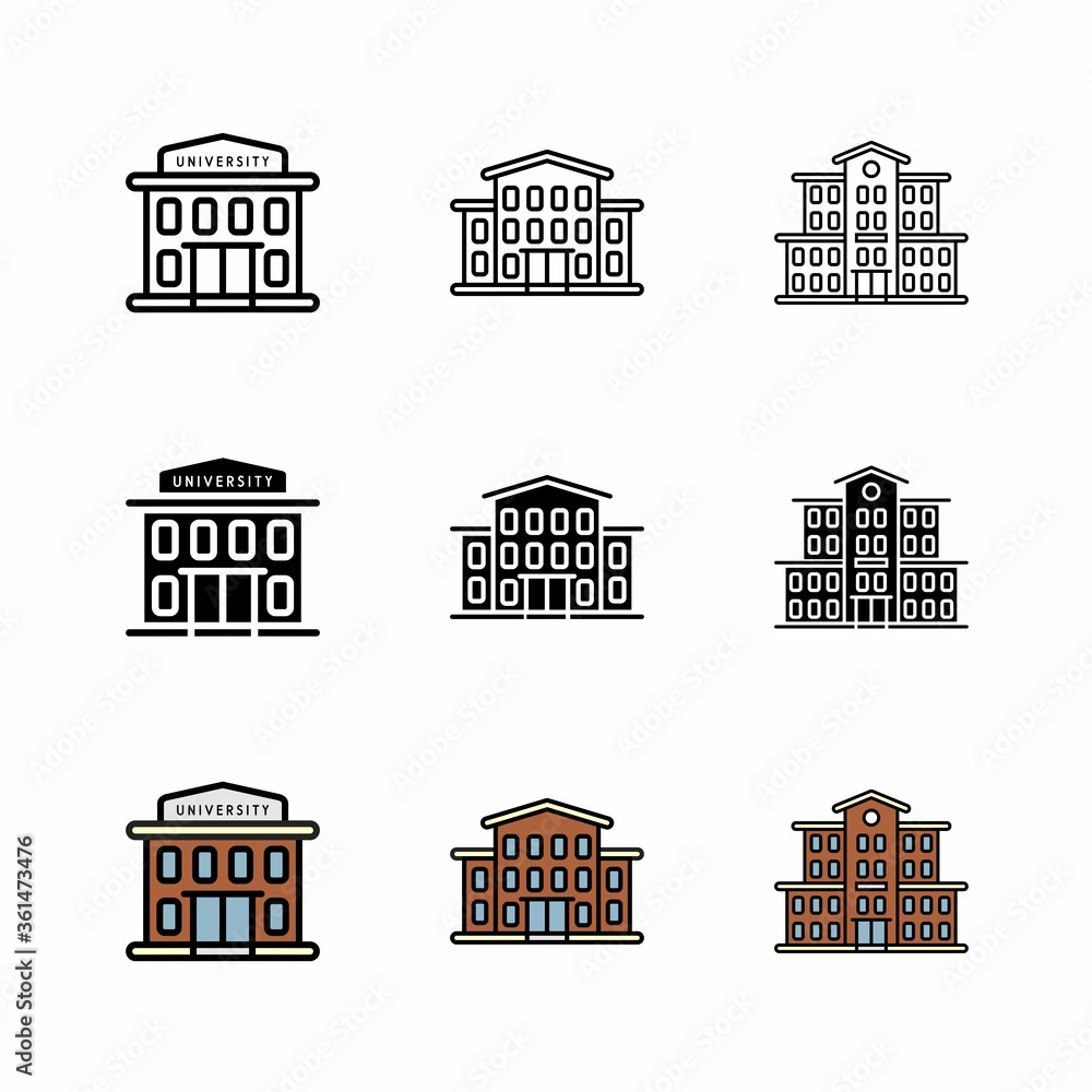 University Icon : Education Theme, Building Theme, Infographics and Other Graphic Related Assets.