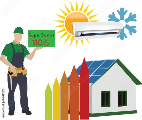worker ofre superbonus with energy-sustainable home