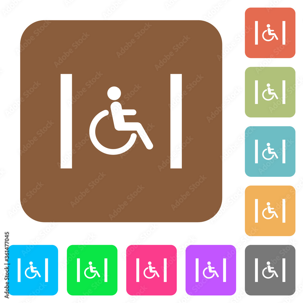 Handicapped parking rounded square flat icons Handicapped parking rounded square flat icons