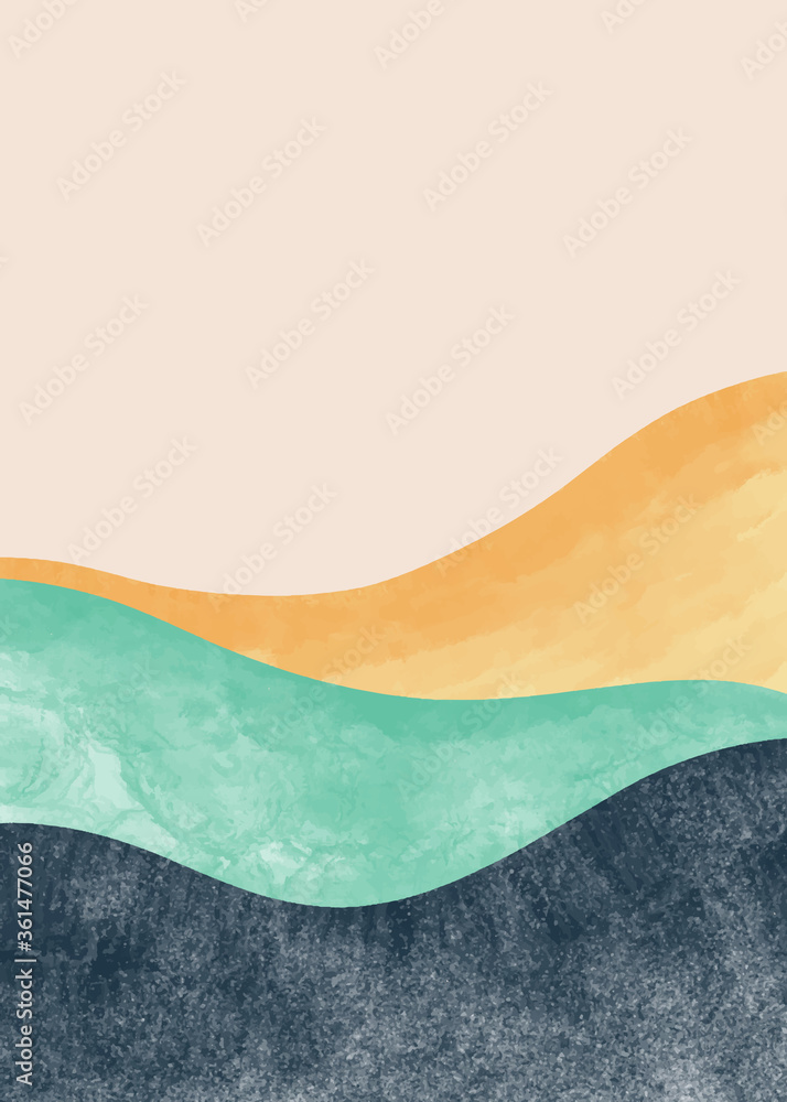 Natural Landscape background with hand painted illustrations. Mountain in poster design. Abstract arts background . Vector illustration Natural Landscape background with hand painted illustrations. Mountain in poster design. Abstract arts background . Vector illustration