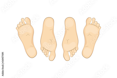 The feet of a man and a woman