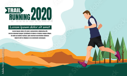 Running silhouettes vector illustration.