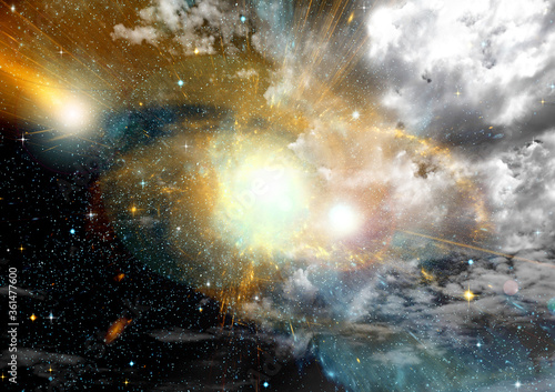 Fototapeta Naklejka Na Ścianę i Meble -  galaxy in a free space. 3D rendering
