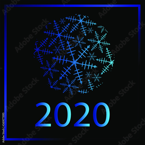 The technology electronic background design for 2020 happy new year