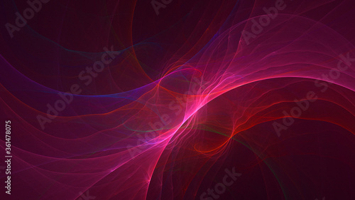 3D rendering abstract multicolor fractal light background