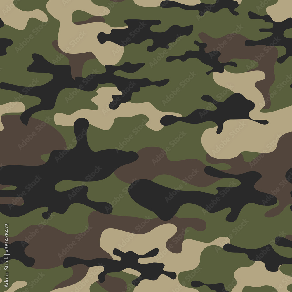 Fototapeta premium Camouflage seamless pattern. Print on fabric.Vector