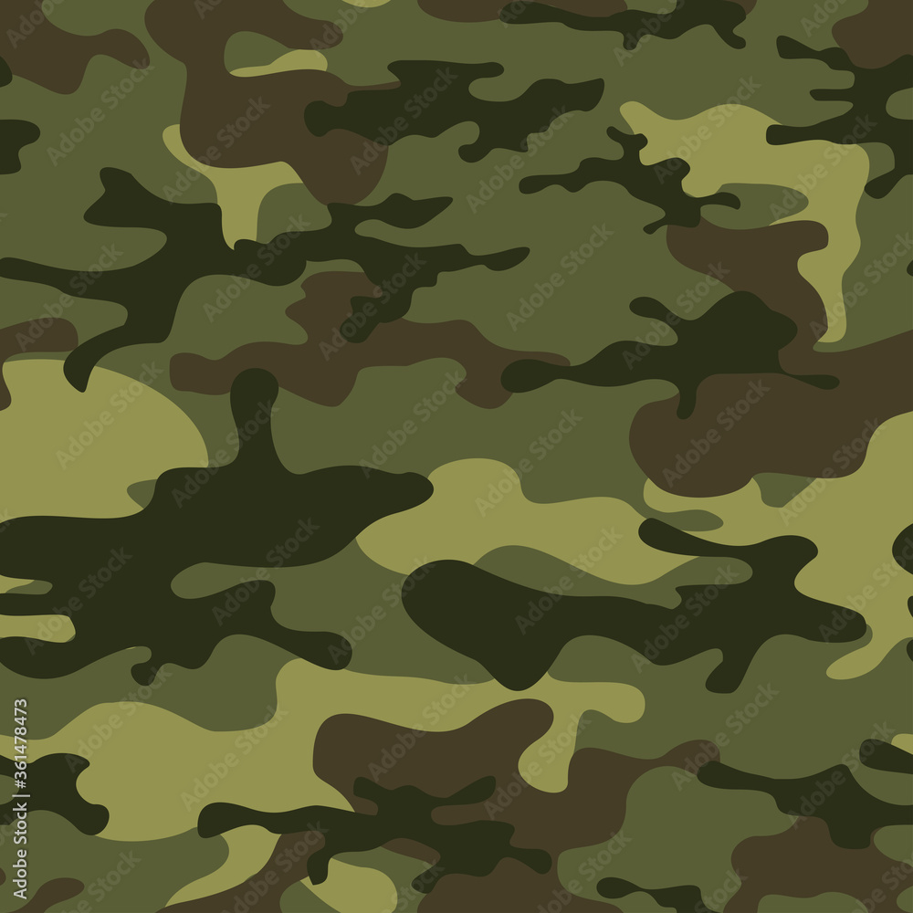 Camouflage seamless pattern.Military camo.Hunting, fishing. Print on fabric on paper. Stock Vector | Adobe Stock